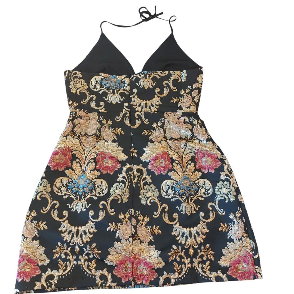 L'Atiste by Amy Mini Dress Size Med Embroidered Black Whimsygoth Wedding Guest - Picture 2 of 10
